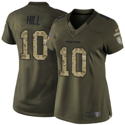 Nike Miami Dolphins #10 Tyreek Hill Green Women's Stitched NFL Limited 2015 Salute to Service Jersey
